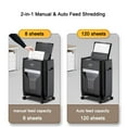 thumbnail image 4 of 20L Paper Shredder, 120-Sheet Cross Cut Level P-4, Shred Paper, with Large Pull Out Bin，Insert Auto Jam Proof System Shredder for Home&Office, 4 of 6