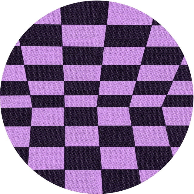 Ahgly Company Machine Washable Indoor Round Transitional Heliotrope Purple Area Rugs, 4' Round