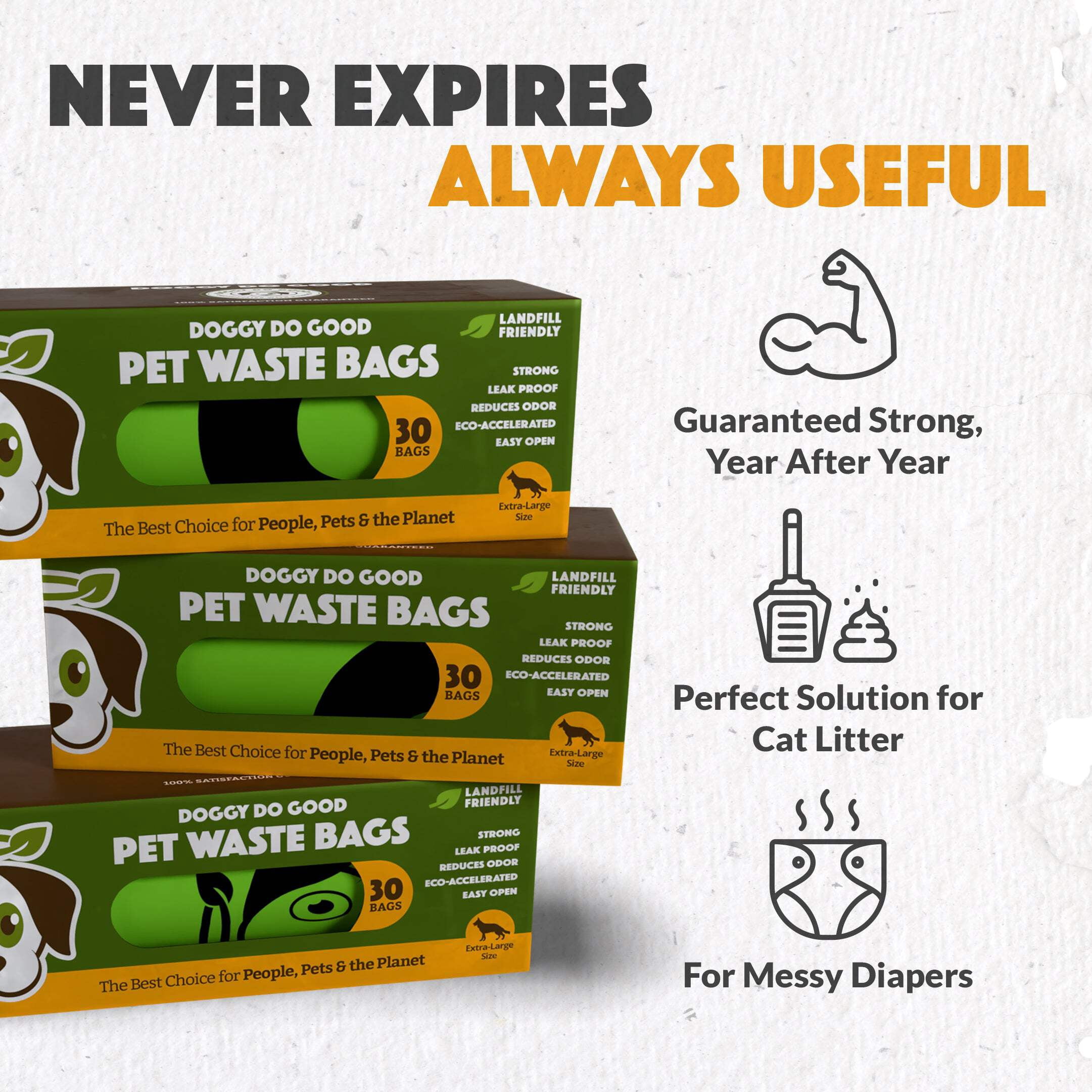 Landfill-Friendly Grab  Go XL Handle Bags - 90 Bags
