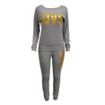thumbnail image 6 of Itsame Sweatsuits 2pcs Sets for Womens Long Sleeved Sweatshirt and Pants Printed Women Athletic Outfit Sets Gray Size S, 6 of 7