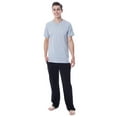 thumbnail image 4 of Intimo Men's 2 Piece Pajama Set Cotton/Poly Blend Jersey Knit Lounge Pants With Soft T-Shirt Top, 4 of 4