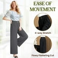 thumbnail image 3 of Pants for Senior Women - Soft Flowy High-Waist Pull-On Wide-Leg Flared Pants Stretch Drape Pant Over 50, 3 of 7