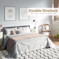 thumbnail image 2 of Costway Full Size Upholstered Platform Bed Frame with Linen Headboard Easy Assembly Grey, 2 of 10
