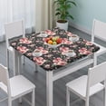 thumbnail image 3 of Pioneer Flower Floral Print Pattern Square Fitted Tablecloth with Elastic Edge,Square Table Cover,Washable Elastic Table Cover for Home Kitchen Party Decor 34"x34", 3 of 6