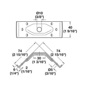 Hafele 641.00.901 Galvanized Steel Corner Brace 40mm Height