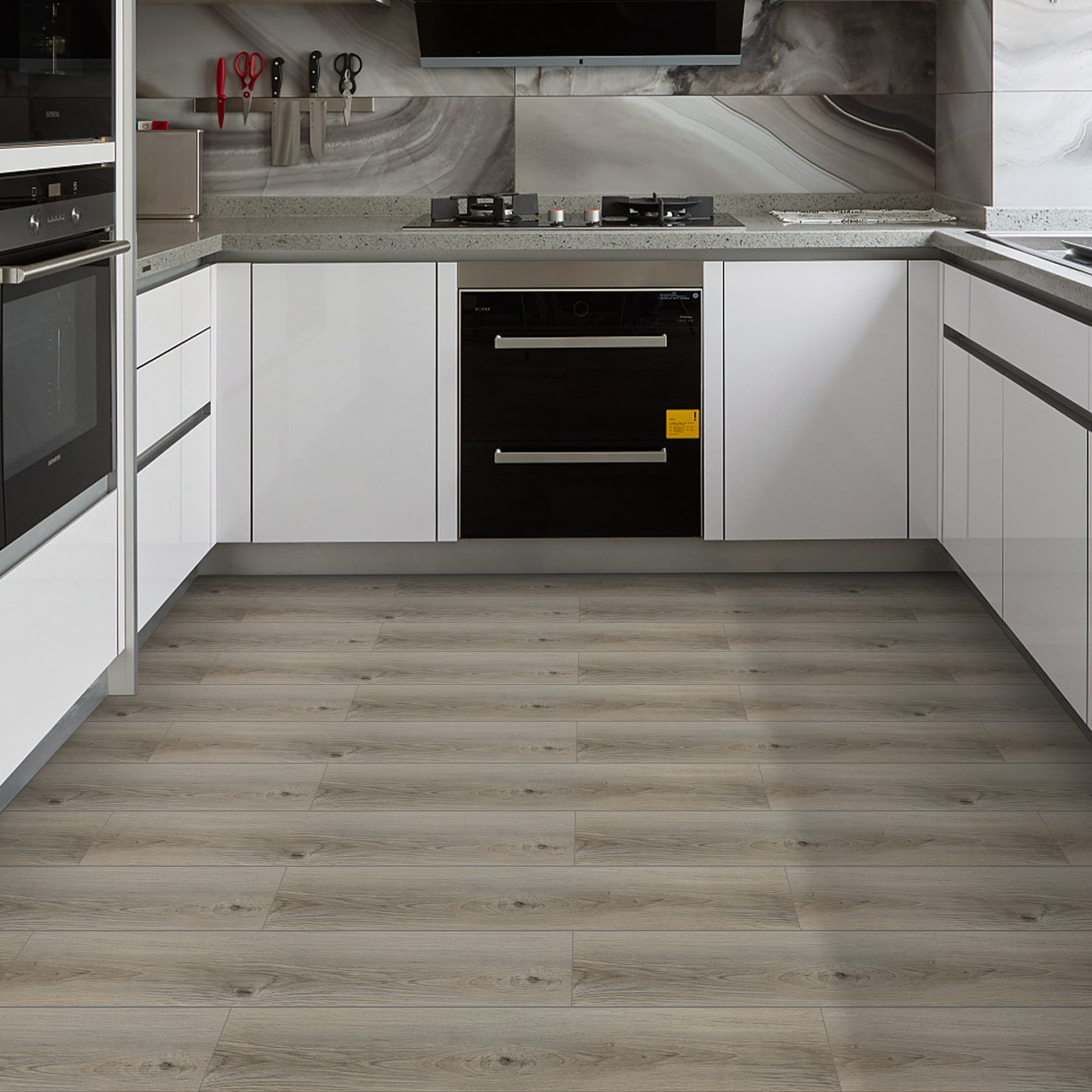 (4 pack) UMIGGEE Vinyl Flooring 6"x36"(10-pcs) Natural Wood-Look Peel and Stick Flooring Tiles Self-Adhesive Floor Tile DIY Grain Feel for Kitchen Dinning Room Bedroom Home Decoration (Cover 15 Sq. ft)