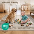 thumbnail image 4 of ODIKA 8'x10' Ultra-Soft Area Rug, Dining Abstract Beige Interlocking Greek Key Neutral Tones Periwinkl None Washable, Bare feet friendly, Silk-Touch for Bedroom, Under Sectional, 4 of 7