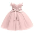 thumbnail image 5 of Xdegoge Girls Party Dress Ruffle Sleeve Princess Dress Fluffy Tulle Dress Toddler Tutu Fancy Dress Vacation formal Pageant Birthday Dress Pink 10-12 Vestidos De Verano Para Niña, 5 of 5