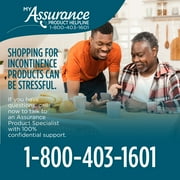 Assurance Unisex Incontinence Belted Shields, Moderate Absorbency, One Size Fits Most, 30 Count