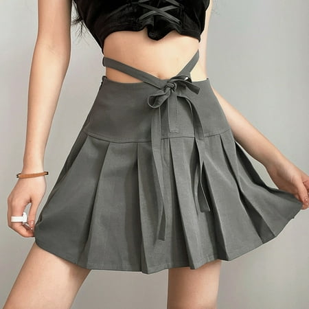

Womens Classic Daily Cute Casual Grey Skirt Pleated Design Mini Skirt Maternity Pencil Skirt Skirts for Women Midi Length