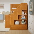 thumbnail image 5 of Dover Twin over Full Wood Staircase Bunk Bed w/ Drawer & Trundle in Light Toffee, 5 of 10
