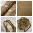 thumbnail image 4 of Nvzi Bolsa de lona esponjosa para compras de verano, bolsos de hombro, color caqui, 4 of 5