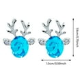 thumbnail image 2 of Large Flower Stud Earrings Floral Hoop Earrings for Women Double Piercing Elegant Jewelry, 2 of 5
