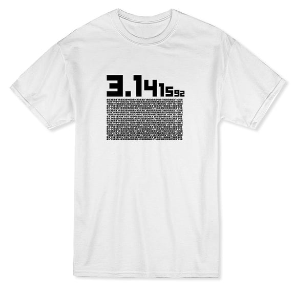Pi Digits Graphic Men White T-Shirt, Male Medium