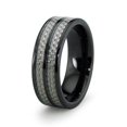 thumbnail image 1 of EWC R40004-115 Ceramic Ring with Carbon Fiber Inlay 8mm - Size 11.5, 1 of 1