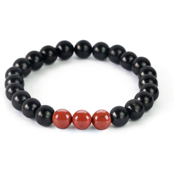 & Red Jasper Crystal Healing Beaded Bracelet for Women and Men | 8 mm Handmade Unisex Authentic Stone Protection Jewelry BO39