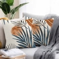 thumbnail image 2 of Bohemian Nordic Outdoor Pillow Covers Pack of 2 Green Orange Simple Abstract Leaves Waterproof Throw Pillow Covers Decorative Cushion Cases for Patio Garden Tent Balcony Couch 24x24 inch, 2 of 8