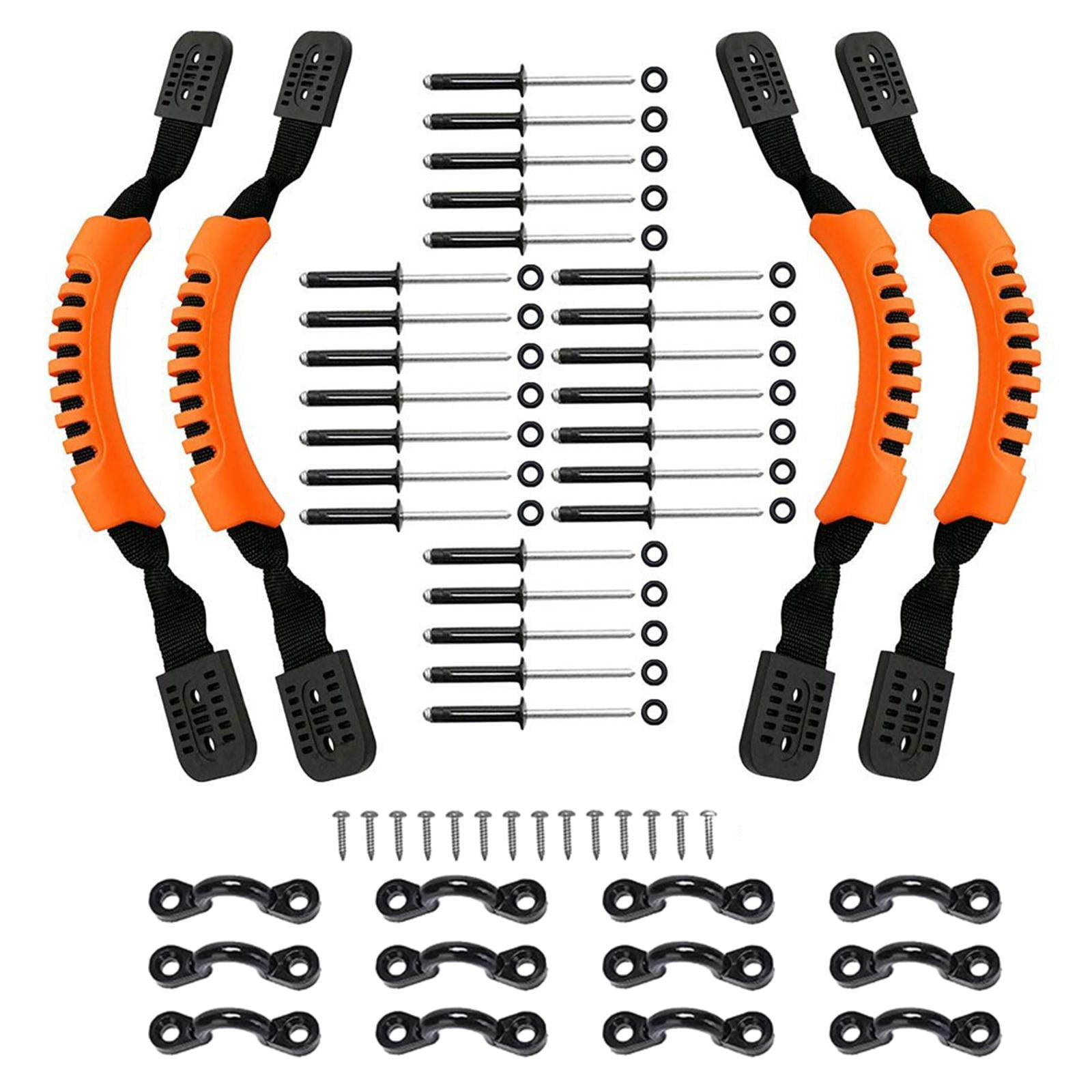 funtasica Kayak Handles Canoe Handle Supplies DIY with Screws Pad Eye Portable Kayaking Accessories Replacement Carry Handles for Canoe Orange
