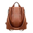 thumbnail image 1 of Women’s Leather Backpack School Shoulder Bag Black/Brown, 1 of 5