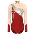 thumbnail image 3 of Alvivi Sparkle Mesh Ballet Dance Leotard for Women Long Sleeves Gymnastics Workout Fitness Bodysuit Red S, 3 of 7