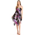thumbnail image 5 of Sakkas Kiera Women's Tube Spaghetti Strap Floral Print Summer Casual Short Dress - B-Purple - One Size, 5 of 5