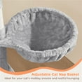 thumbnail image 3 of Yaheetech 57.1'' Deluxe Multilevel Cat Tower with Perch and Basket, Light Gray, 3 of 7