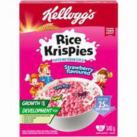 Kellogg's Rice Krispies Strawberry Flavoured Puffed Multigrain Cereal 340g