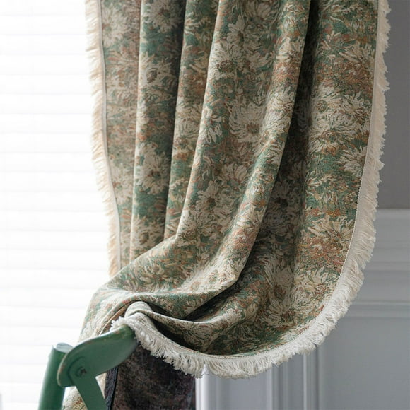 Window Curtains Oil Painting Floral Printed Insulated Blackout Curtains With Hook For Living Room Dining Bedroom