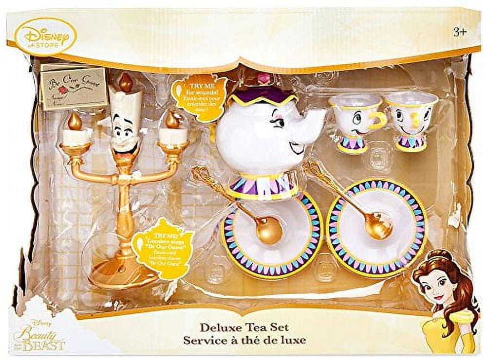 Disney Store Princess Style Belle Tea Cup Play Set Beauty and the Beast Be Our Guest Singing Tea Cart New Party Pot Walmart