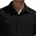 thumbnail image 6 of Mrmaere Men's Collared Button Up Shirt and Shorts Set Short Sleeve 2 Piece Breathable for Beach Travel Black L, 6 of 6