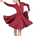 thumbnail image 2 of YM YOUMU Girls Latin Dance Dress Long Sleeve Dancewear for Ballroom Salsa Practice, 2 of 4