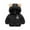 Black, variant on Toddler Boys Winter Coat Boys Puffer Jacket Zip up Long Sleeve Thicken Windproof Down Jacket Hooded Jackets Clothes for 12-24 Months Old Girl