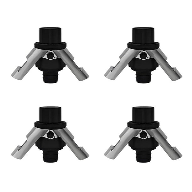 4X Tapón de Champán de Acero Inoxidable, Tapón de Botella de Champán con Bomba, Adecuado para de Vino Espumoso-Negro