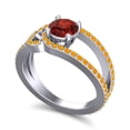 thumbnail image 2 of 2.50 Carat Unique Round Cut Garnet & Citrine Gemstone Bridal Ring for Women 18K White Gold Size 6.5 by Diamond-Capitals, 2 of 8