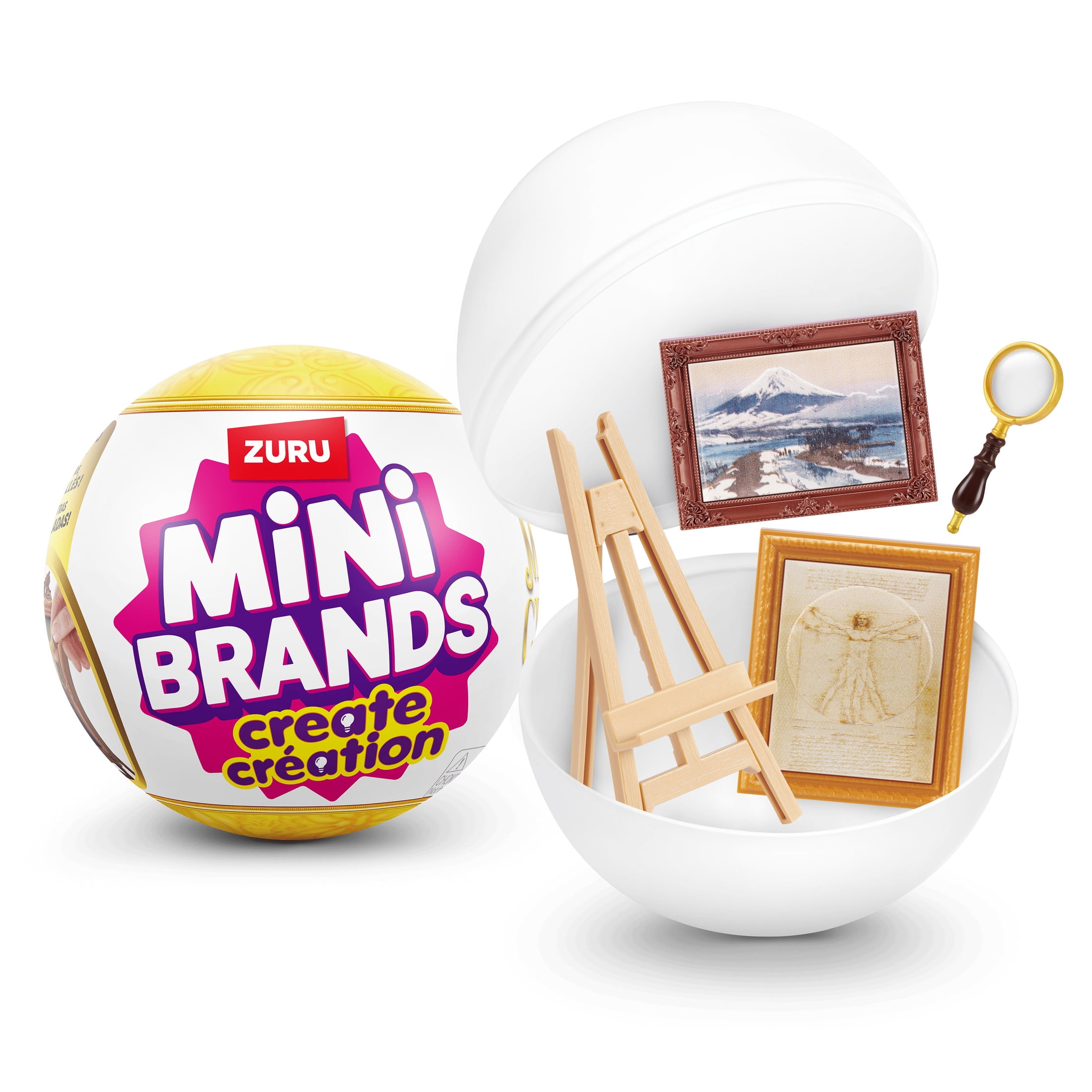 Mini Brands Create Mini Masterpieces Série 1 de ZURU : Capsules avec chefs-d'œuvre miniatures à collectionner, œuvres d'art mini célèbres et accessoires à construire