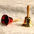 thumbnail image 2 of Extra Loud Golden Color Hand Call Bell with Wooden Handle for School Teachers & Family Dinner, 2 of 4