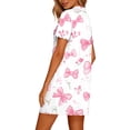 thumbnail image 5 of Nightgown Women New Women’s Print Nightshirt with Pockets Lapel Neck Button Loose Nightgown Summer Ruffle Short Sleeve Casual Sleep Dress, 5 of 7
