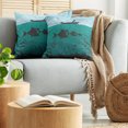 thumbnail image 5 of Ambesonne Teal Throw Pillow Cover 2 Pack, Fishing on Boat Nautical, 24", Blue Teal, 5 of 5