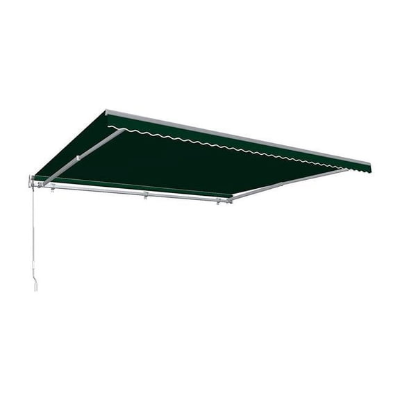 Awntech MTR14-US-F 14 ft. Maui Right Motor with Remote Retractable Awning, Forest Green - 120 in.