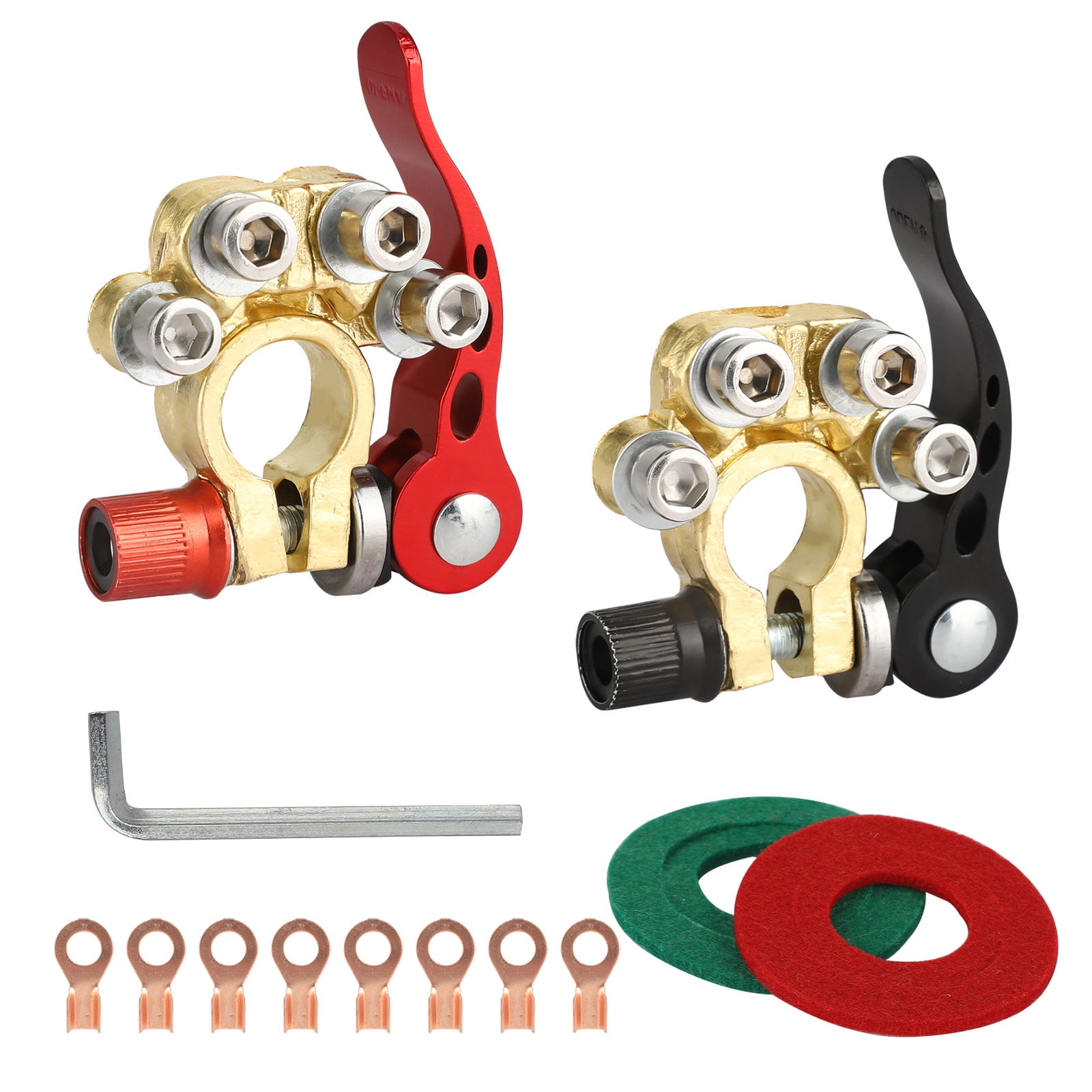 EEEKit 13PCS Battery Terminal Connectors,4 Post Positive Negative Quick