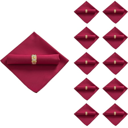 

10Pcs 48X48cm Polyester Cloth Napkins for Restaurant Wedding Wine Red