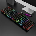 USB Wired Gaming Keyboard With Rainbow LED Backlight Silent Floating