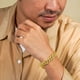 thumbnail image 3 of JeenMata Pulsera de eslabones cubanos de metal amarillo para hombre - Joyería elegante y elegante, 3 of 6