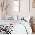 thumbnail image 6 of Ambesonne Love Duvet Cover Sets, Couple Cycling Together, 2-Queen, Black White Scarlet, 6 of 6