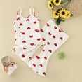 thumbnail image 2 of Gerichy Girls Summer Outfits, Girls Sleeveless Independence Day 4 Of July Letter Printed Ribbed Romper Bodysuits Bell Bottoms Pants Outfits, 2 of 4
