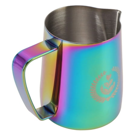

Coffee Art Cup Milk Frothing Cup 350ml Capacity Pointed Mouth With Large Handle For Home Use Silver Green Rose Red Colorful Blue Black