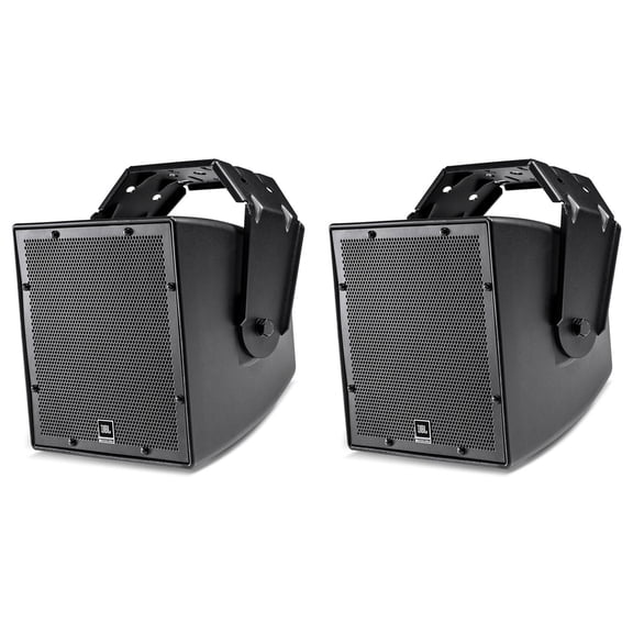 (2) JBL AWC62-BK 6.5" 120 Watt Black Indoor/Outdoor 70V Commercial Speakers