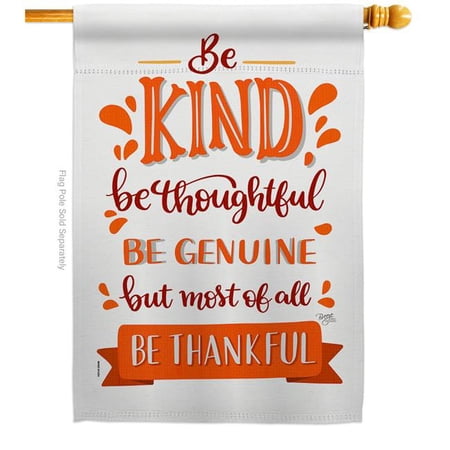 Breeze Decor H113089-BO Be Thanksful House Flag Fall Thanksgiving 28 x 40 in. Double-Sided Decorative Vertical Flags for Decoration Banner Garden Yard Gift
