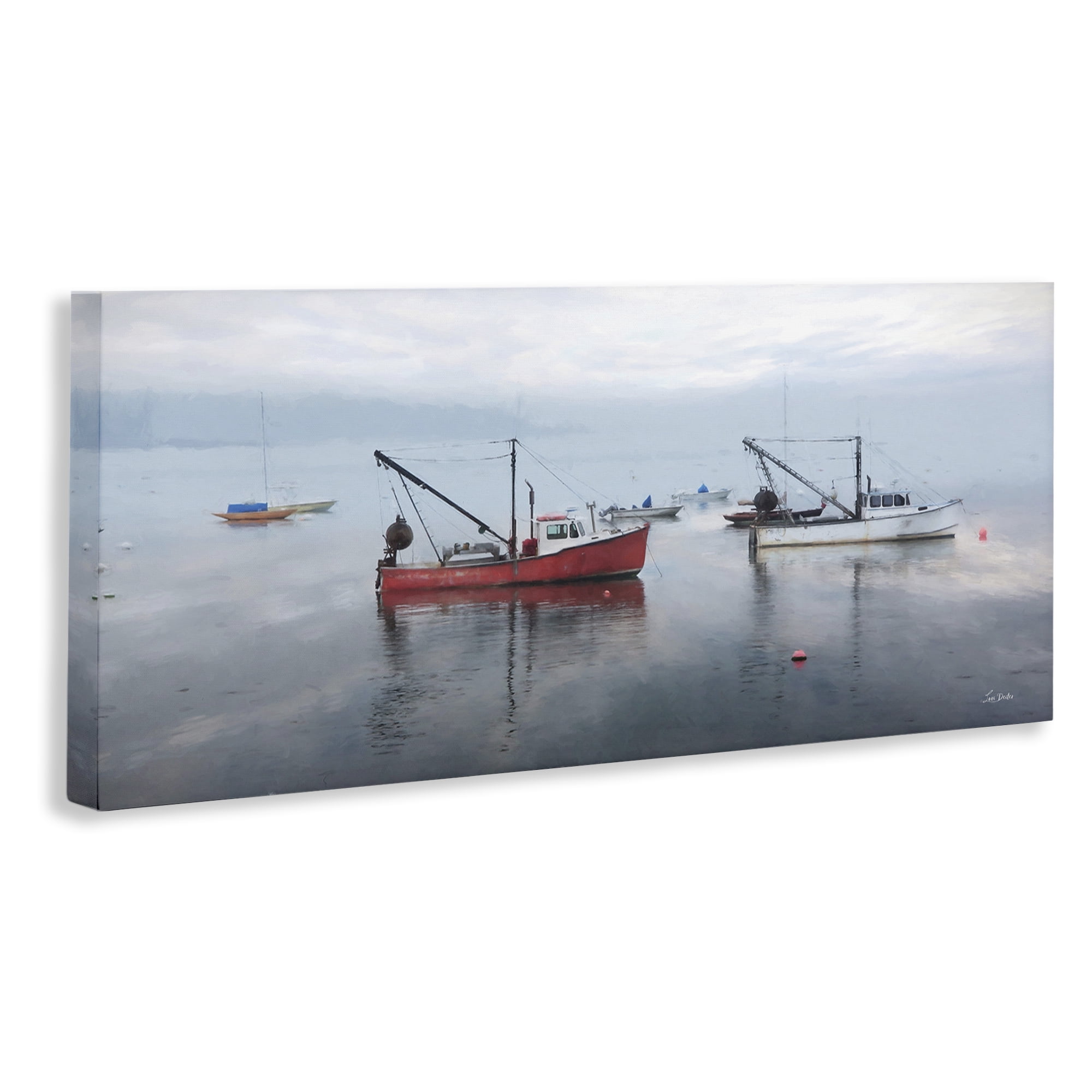 Stupell Industries Boat Harbor Seascape Nautical & Beach Photography Wrapped Canvas Art Print Wall Art, 48 x 20