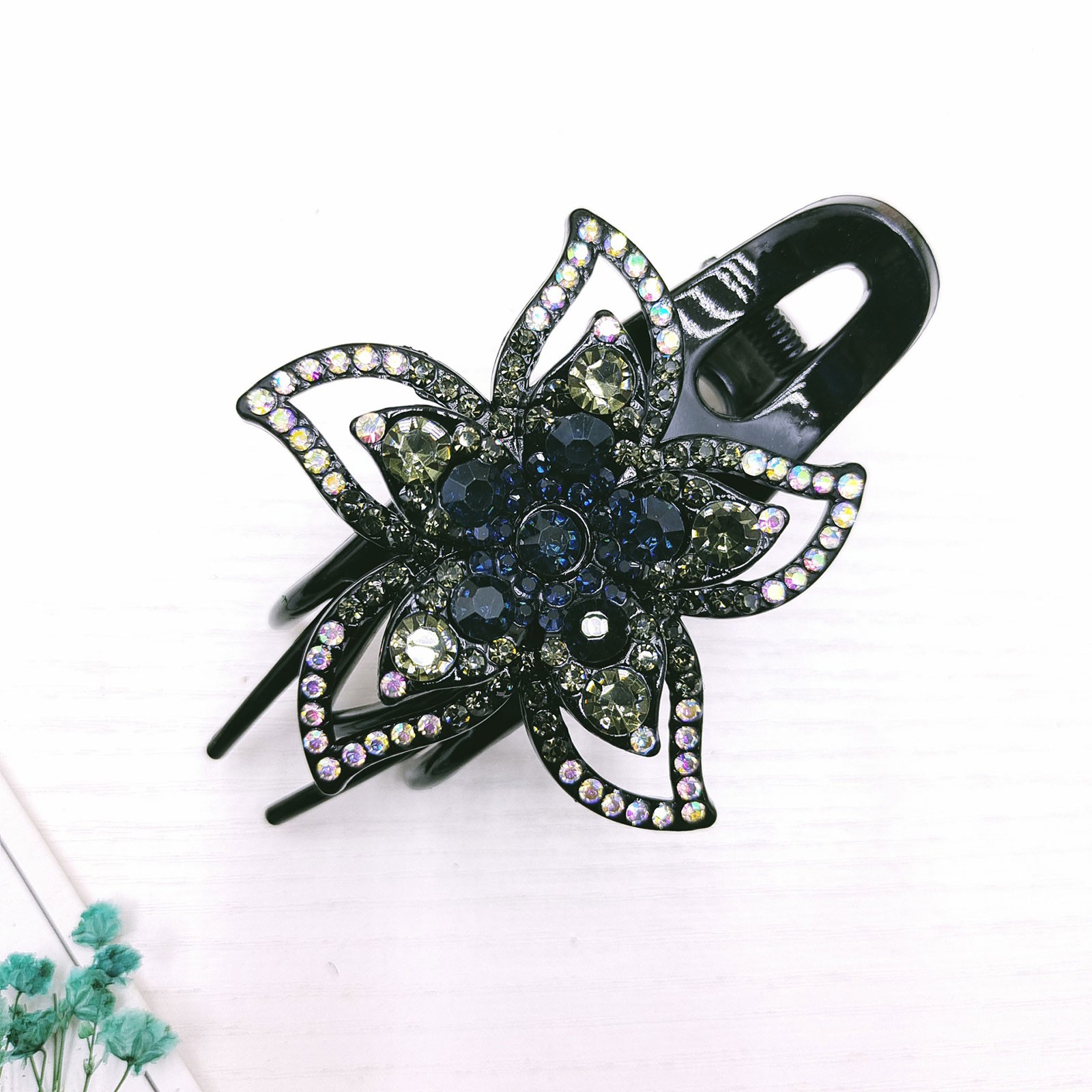 ASEIDFNSA Barrettes Pack Hair Clipss Flat Rhinestone Hair Clips Women's Disc Hairpin Clip Hair Full Of Drill Hair Back Head Clip